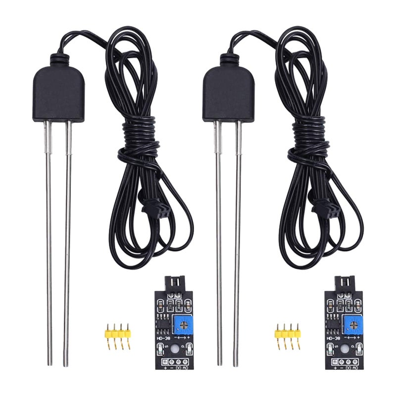 IS 2 Sets Resistive Soil Moisture Meter, Icstation Soil Hygrometer Sensor Test Kit with Corrosion Resistant Probe, Digital Analog Signal Output for Arduino Garden Plant Care Automatic Watering System - Image 1
